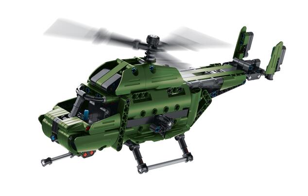 Stavebnica iM.MASTER 2v1 vrtuľník s mechanickým pohonom plast 393 dielikov