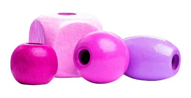 Woody Beads in einer Tube - rosa