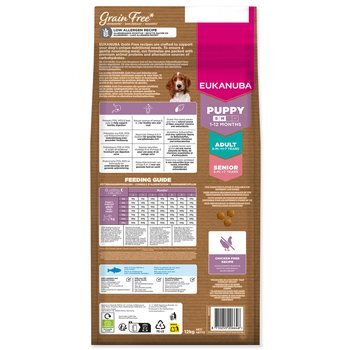 Krmivo  EUKANUBA Grain Free Puppy Small &amp; Medium rich in ocean fish 12 kg