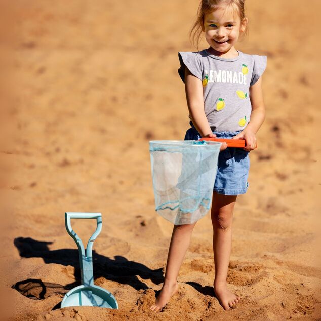 Schildkröt - set da spiaggia con paletta e rete 2 in 1