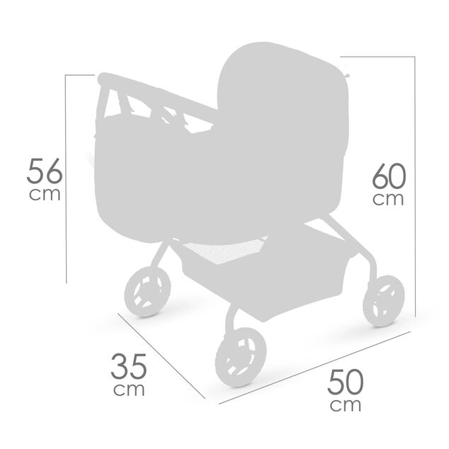 DeCuevas 86068 Il mio primo passeggino per bambole con borsa Botanic 2026 – 56 cm