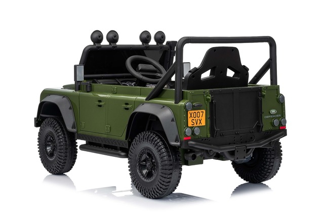 Elektrické autíčko Land Rover Defender 110 SVX 12V, zelené, 4X4 pohon, LED svetlá, predné