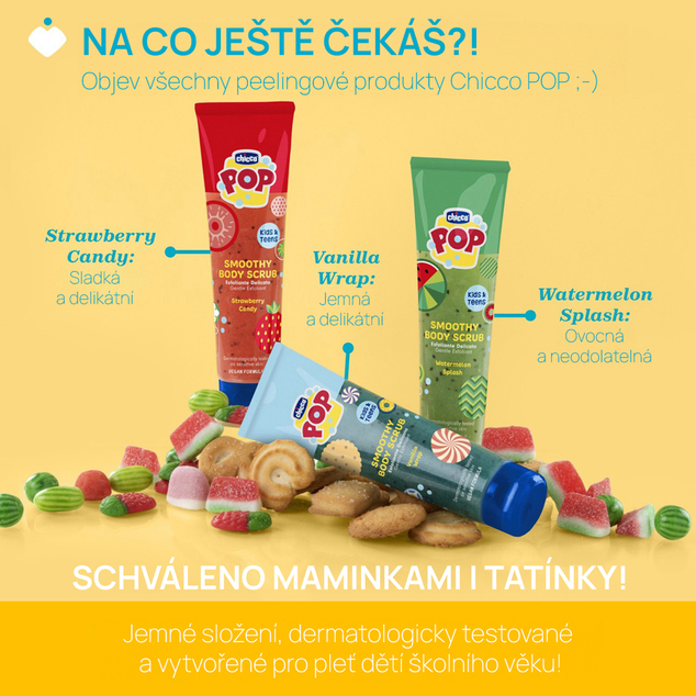 CHICCO Telový peeling Vanilla Smoothy POP pre deti a teenagerov 150ml