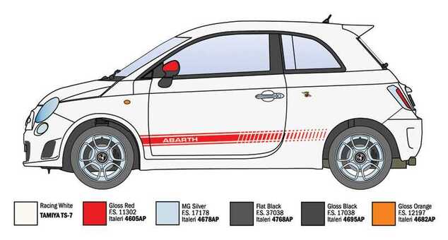 Model Kit auto 3674 - 500 Abarth (2008) (1:24)