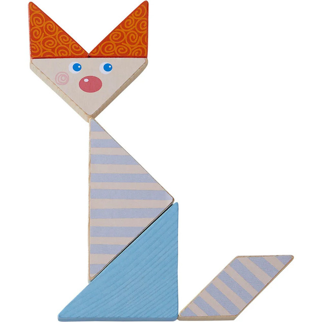 Haba Joc cu carduri prepoziționale Tangram Forme și figurine