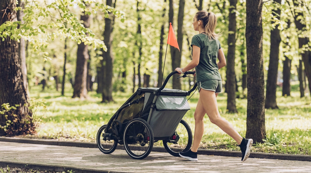 MUUVO Kočárek sportovní, na běhání a za kolo Trail 3v1 Grey