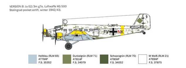 Modellbausatz Flugzeug 0102 - Ju-52/3m (1:72)