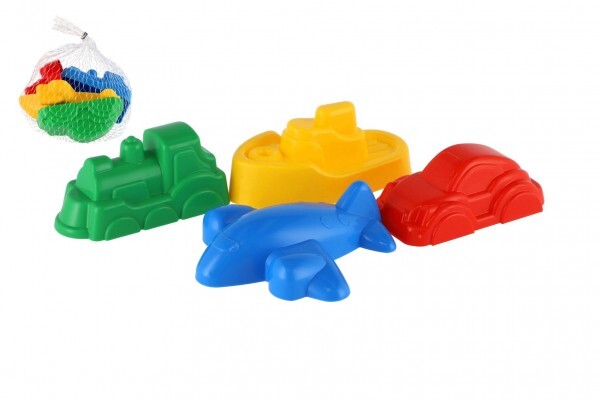 Formičky na piesok 4ks plast dopravné prostriedky