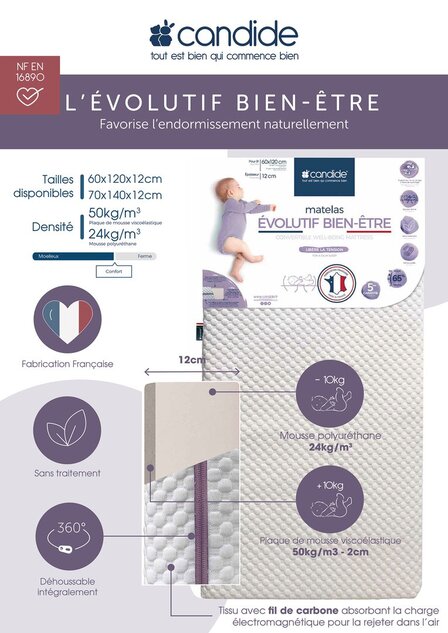 Materasso Well-Being 60x120x12 cm