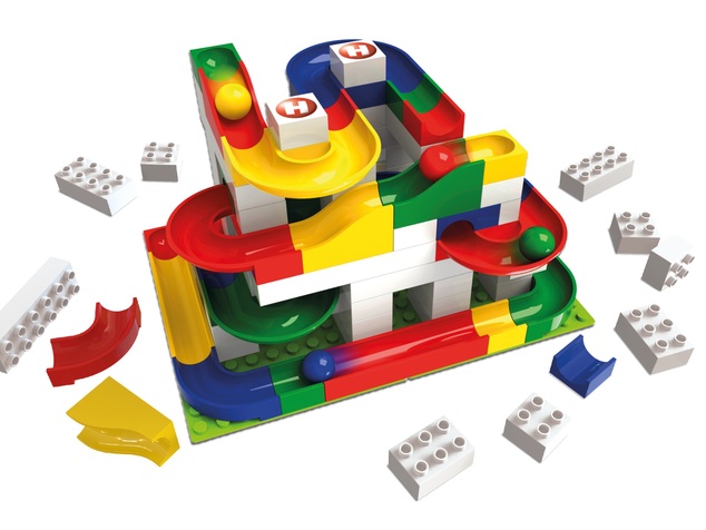 HUBELINO Guličkové dráha - set s kockami Basic 123 dielov