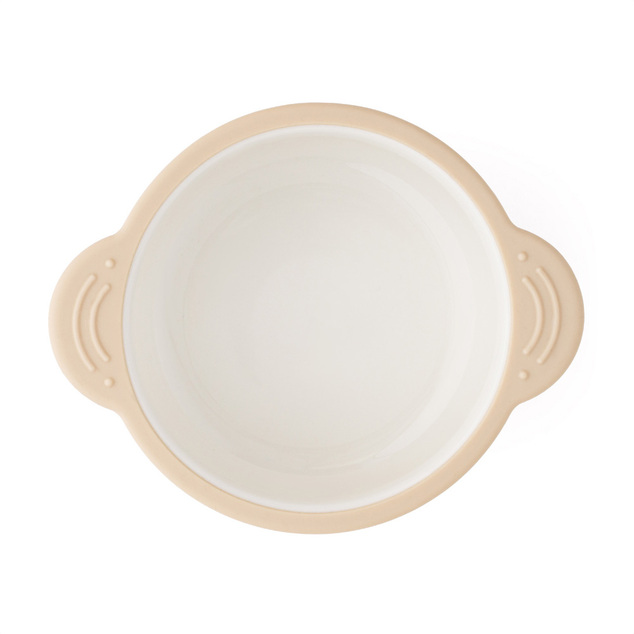 PETITE&amp;MARS Bol ceramic cu înveliș de silicon Desert Sand