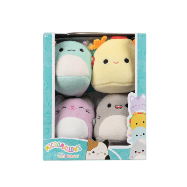 SQUISHMALLOWS Micromallows 4Pack - Axolotl, Katze, Taco, Hai