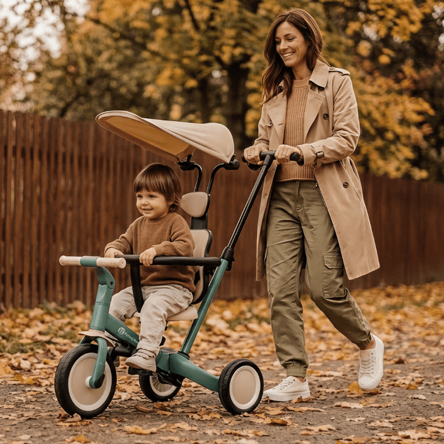 PETITE&amp;MARS Triciclo multifuncional 5 en 1 Turbo Plus Desert Sand