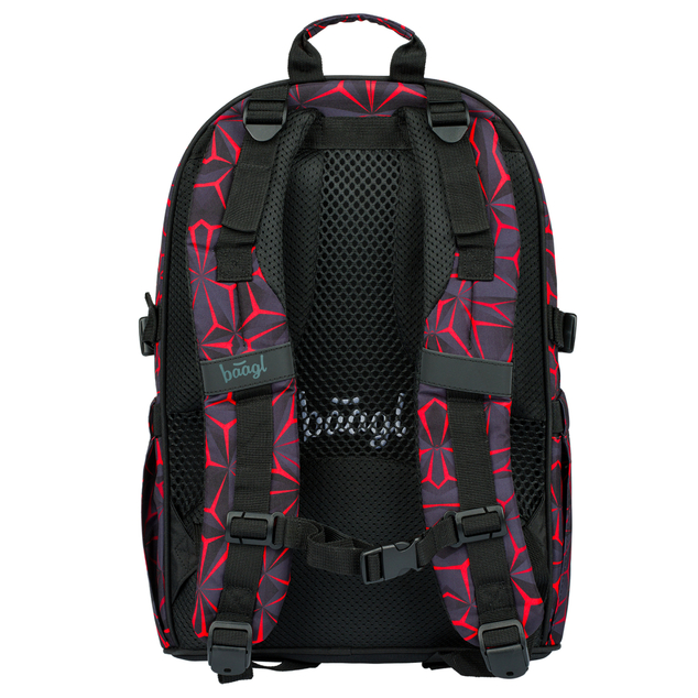 BAAGL SADA 3 Rotes Polygon: Rucksack, Waschbeutel, Tasche