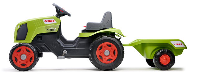 Falk Tractor de pedales Claas Arion 470 con remolque