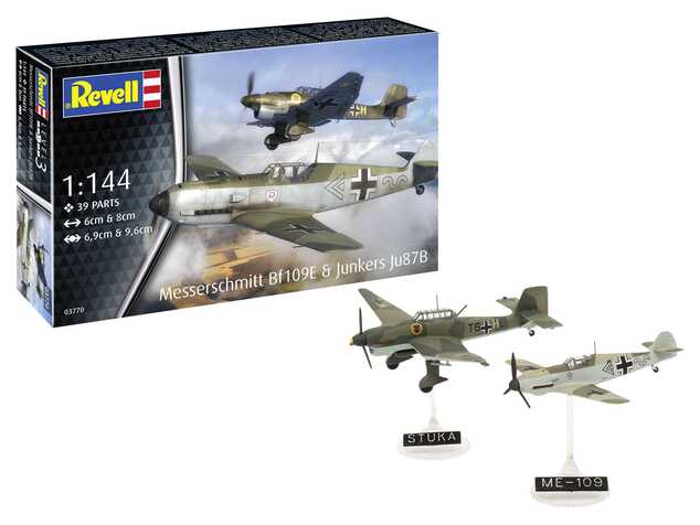 Plastic ModelKit letadlo 03770 - Messerschmitt Bf109E &amp; Junkers Ju87B Stuka (1:144)