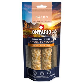 Ontario Protein finomság bacon ízű, kis rágótekercs 2db 12,7cm