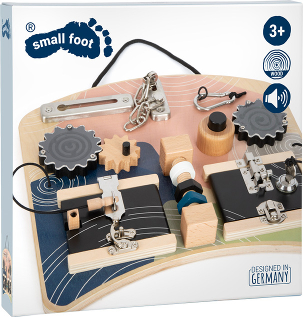 Small Foot Motorická doska so zámkami a otáčavými prvkami