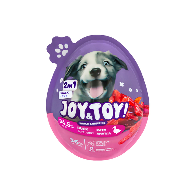 JOY&amp;TOY! Vajíčko pre psov s prekvapením Soft Jerky - kačacie mäsko