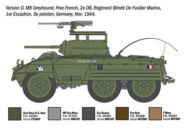 Model Kit katonai 7087 - M8 Greyhound / M20 (1:72)