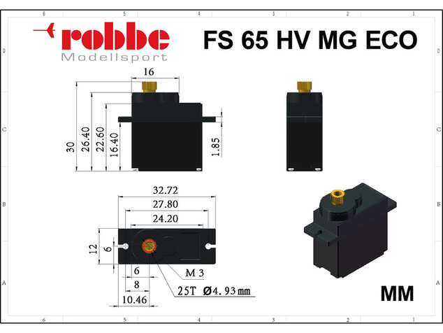 Robbe servo Eco FS 65 HV 5.0kg.cm 0.12s/60° MG