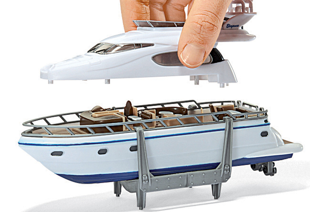 SIKU Super - Preprava ťažkého nákladu s jachtou, 1:87