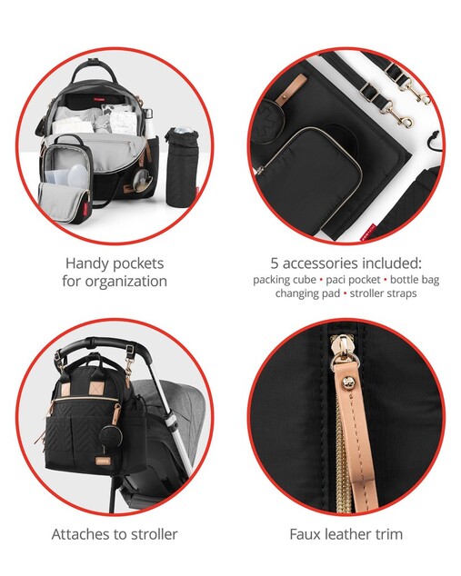 Skip Hop Taška prebaľovacia/batoh 6v1 Suite Set Black
