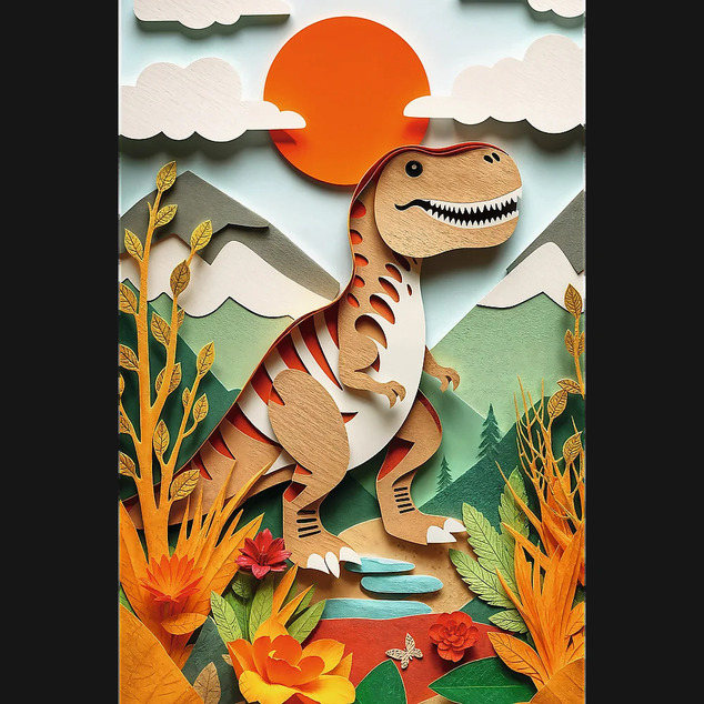 Trefl Puzzle 160 Jubiläum - Paper Art: Dinosaurier