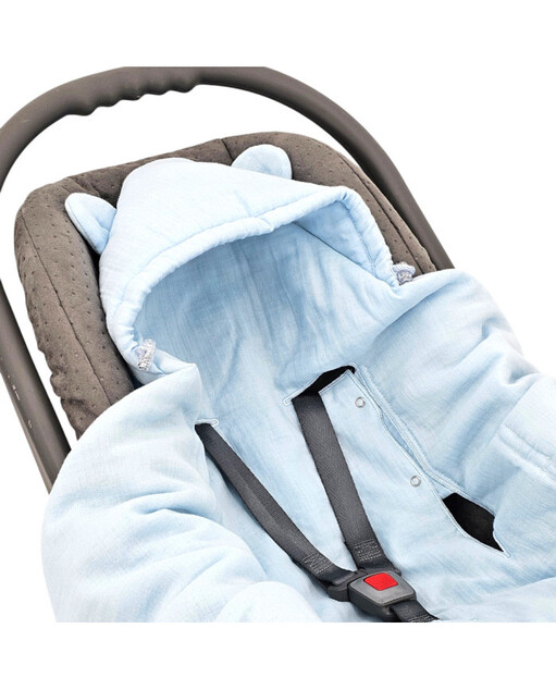 EKO Schlafsack für Autositz Musselin Blau 110x100 cm