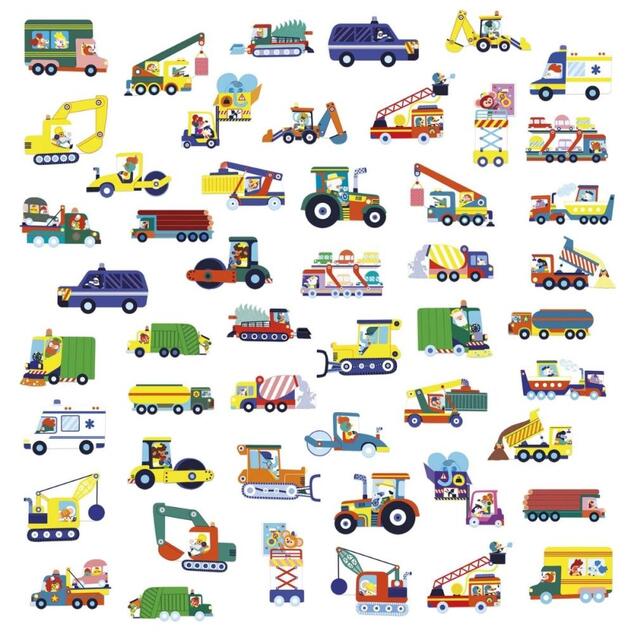 Janod Stickers Veľké samolepky Dopravné prostriedky 50 ks