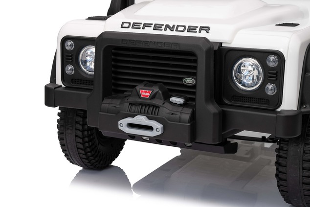Elektrické autíčko Land Rover Defender 110 SVX 12V, biele, 4X4 pohon, LED svetlá