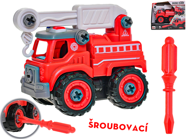 Auto hasiči skrutkovací 13cm voľný chod