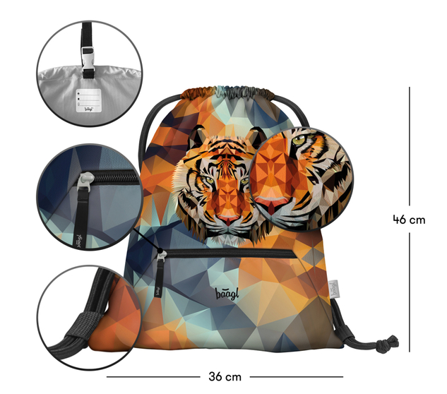 BAAGL Tasche mit Reißverschlussfach Tiger