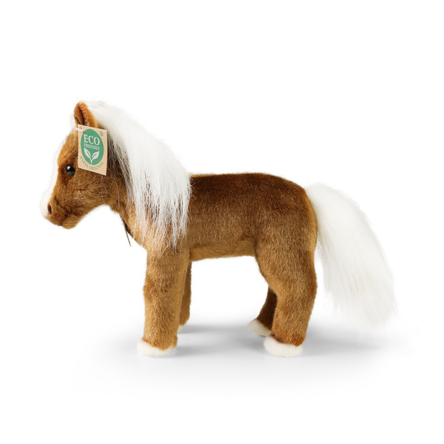 Cavallo di peluche marrone in piedi 23 cm ECO-FRIENDLY