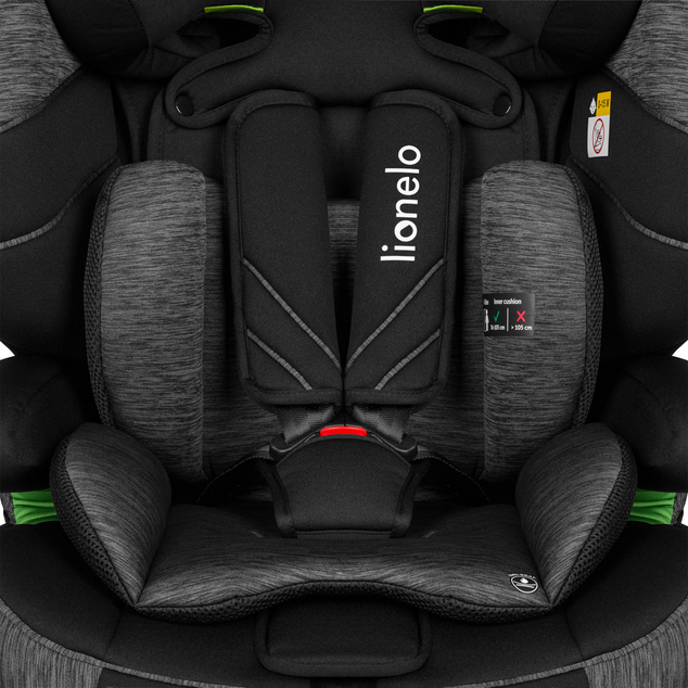 LIONELO Seggiolino Auto Levi One i-Size (76-150 cm) Nero Grigio