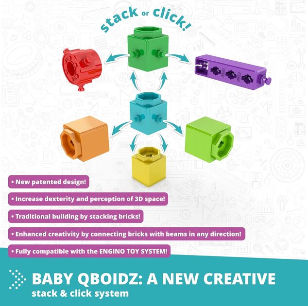 Engino BABY QBOIDZ - Moje prvé kroky - malý set (v plastovej vaničke)