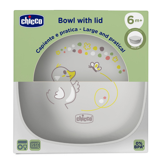 CHICCO Miska s vekom stohovateľná grey 6m+