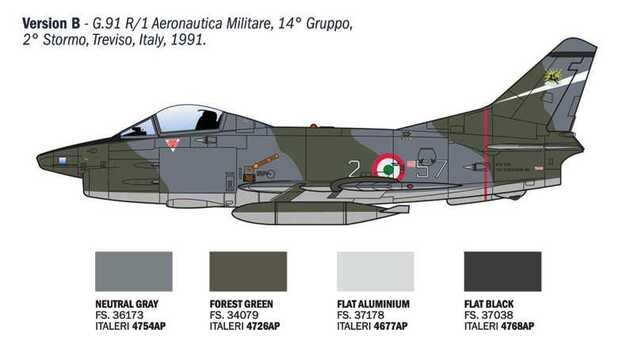 Model Kit letadlo 92645 - G.91 R1/R3 "Gina" (1:48)