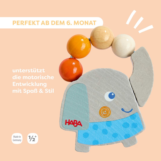Haba Hrkálka a uchopovacia hračka Slon