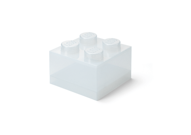 LEGO úložný box 4 s vekom - trblietavá priehľadná