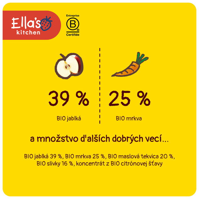 Ella's Kitchen BIO Tekvica, mrkva, jablko a slivka (120 g)