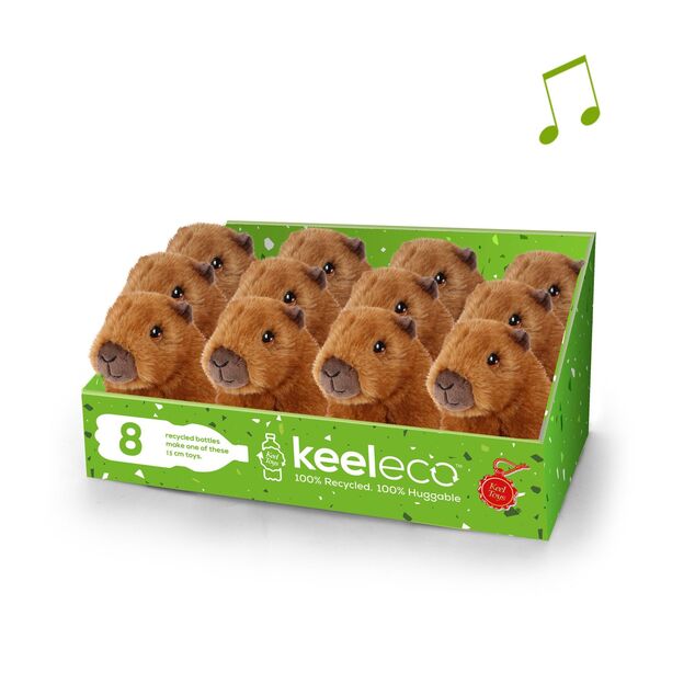 Keel Toys SE4920 Keeleco Capibara – peluche ecologico con suono 15 cm