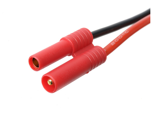 Konektor pozlátený 4.0mm samec s káblom 14AWG 10cm