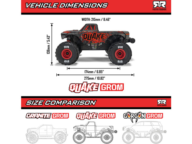 Arrma Quake Grom 1:16 4WD Smart RTR crvena