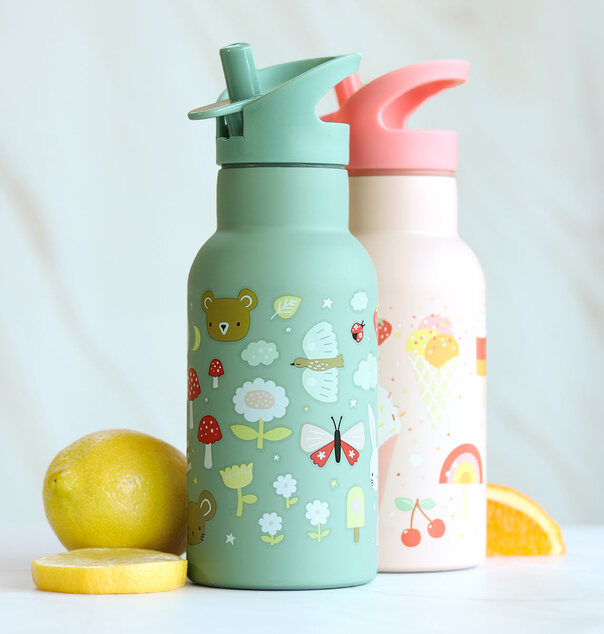 A Little Lovely Company - nerezová fľaša na pitie, 350 ml - radosť