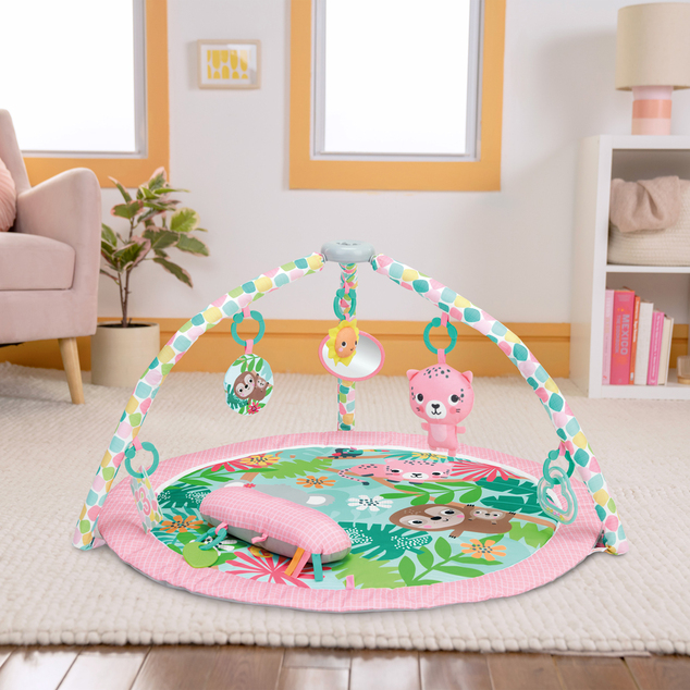 BRIGHT STARTS Tapis de jeu pour le développement moteur et sensoriel POP 'N Wiggle Rosy Rainforest™