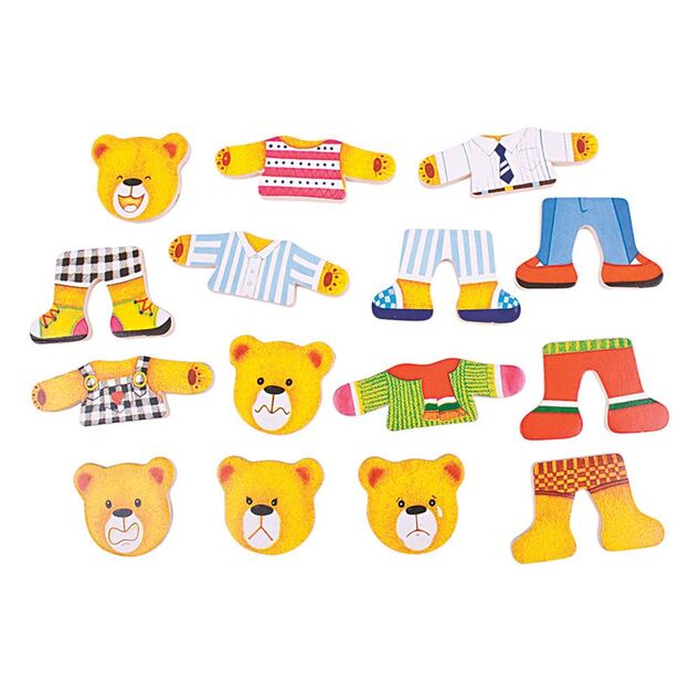 Bigjigs Toys Обличащ пъзел Мечо семейство