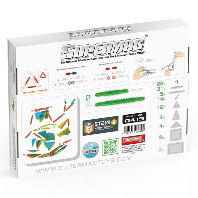 SUPERMAG magnetická stavebnica Life&amp;nature 94ks