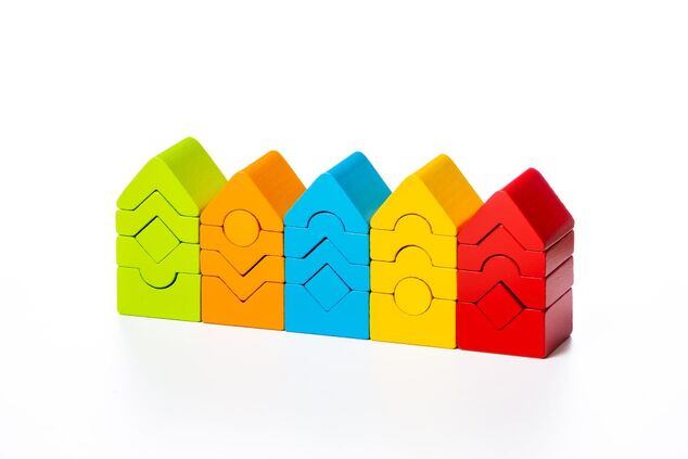 CUBIKA 15016 Set mit 5 Türmen LD-13 - Holzpuzzle 25 Teile