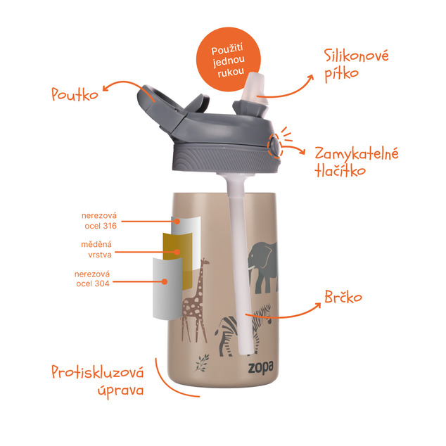 Termoska na pitie Sport 400 ml, Safari